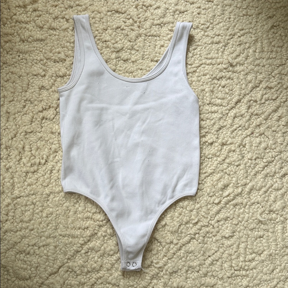 Ribbed White Tank Bodysuit